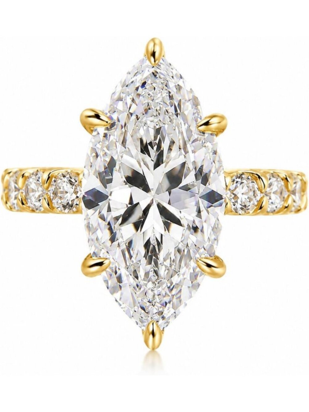 Stunning 5.5CT Marquise Cut Engagement Ring, 925 Sterling Silver, CZ Promise